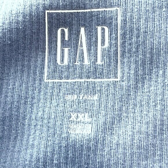 Lot of 2 Gap Rib Tank Tops XXL Stretch Bicoastal Blue Classic China Blue - Picture 8 of 11